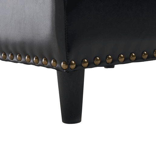 Banco de arrumação quadrado 75x75 cm - assento rebatível com espaço de arrumação - PU preto