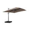 Guarda-sol retangular excêntrico, 3x4m + base com peso 50x50cm Taupe - 380x259x286 cm