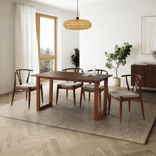 Mesa de jantar Chipre 140 cm cor Nogueira