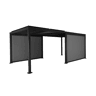 Pérgola bioclimática 3x6m de alumínio e aço + 2 toldos 3m Preto - 574x272x231 cm
