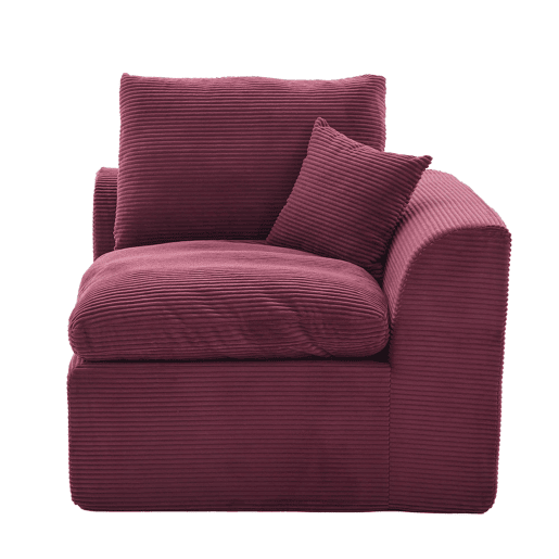 Sofá individual - minimalista, confortável, com almofada - Vermelho vinho