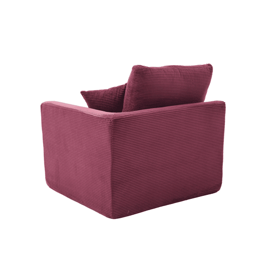 Sofá individual - minimalista, confortável, com almofada - Vermelho vinho