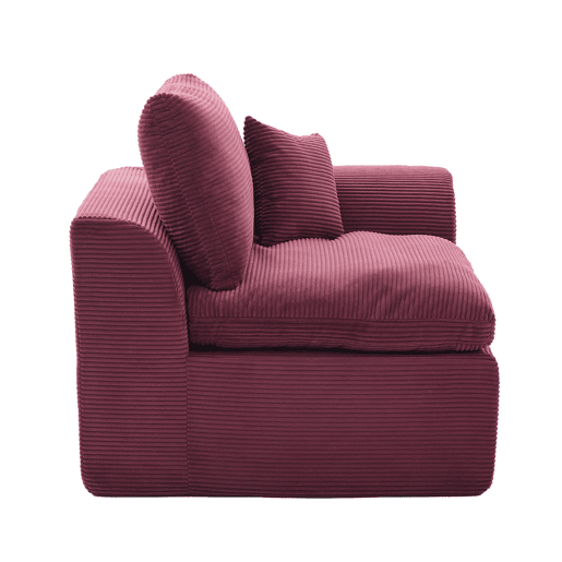 Sofá individual - minimalista, confortável, com almofada - Vermelho vinho