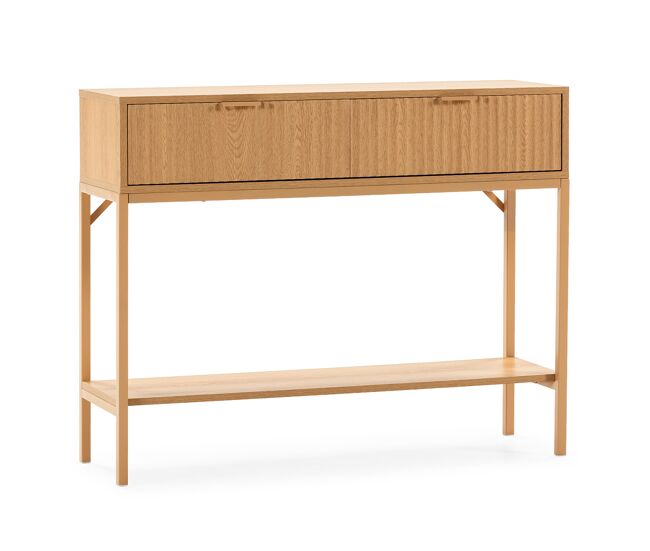 Mesa consola lluvia 2 cajones efecto roble