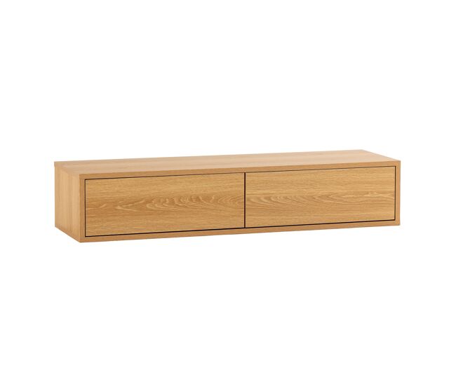 Mesa consola suspendida auri 2 cajones efecto roble
