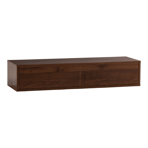 Mesa consola suspensa Auri 2 gavetas efeito Nogueira