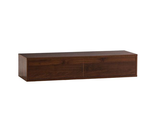 Mesa consola suspendida auri 2 cajones efecto nogal