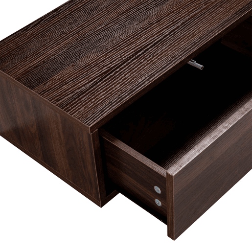 Mesa consola suspensa Auri 2 gavetas efeito Nogueira