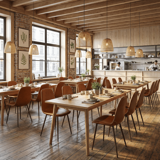 Conjunto 8 Cadeiras Jantar Estofadas PU Castanho Estilo Moderno Encosto Ergonómico Assento Com Acolchoamento Leve Pernas Metálicas Resistentes Fácil Limpeza Para Sala Jantar Cozinha Restaurante