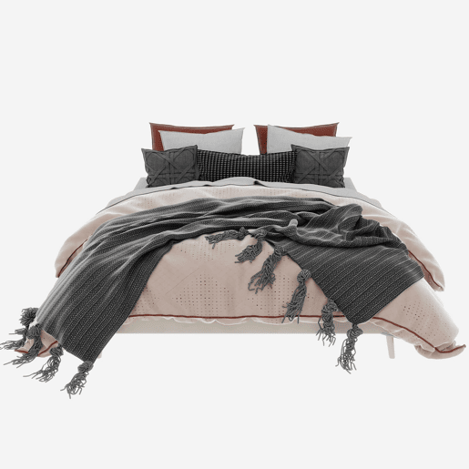 Estrutura de cama 160x200 cm - minimalista veludo holandês, base baixa - bege