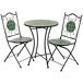 Conjunto mesa y 2 sillas de mosaico y forja Conjunto mesa y 2 sillas de mosaico y forja Negro/ Verde