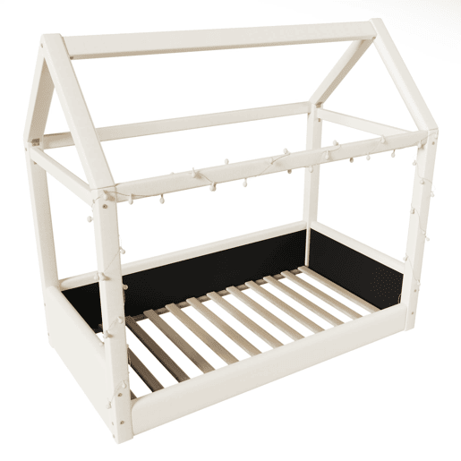 Cama de dia estofada 90x200 - com luzes LED - Bege