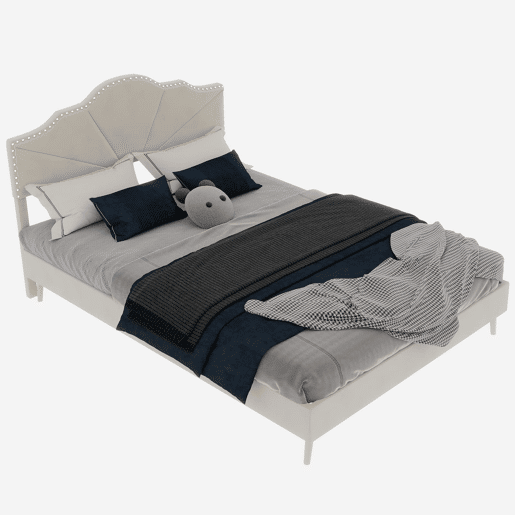Cama estofada 140x200 - Moderna, cabeceira suave e confortável, funcional - Bege