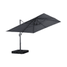 Guarda-sol retangular excêntrico, 3x4m + base com peso 50x50cm Cinza - 380x259x286 cm