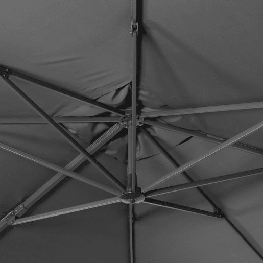 Guarda-sol retangular excêntrico, 3x4m + base com peso 50x50cm Cinza - 380x259x286 cm