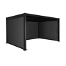 Pérgola bioclimática em alumínio e aço 3x4m com 2 estores 3m + 1 estore 4m Preto - 392x292x224 cm