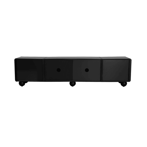 Móvel de TV 180x38x45 cm - 2 gavetas e 2 portas, design clássico - PretoPreto-Branco