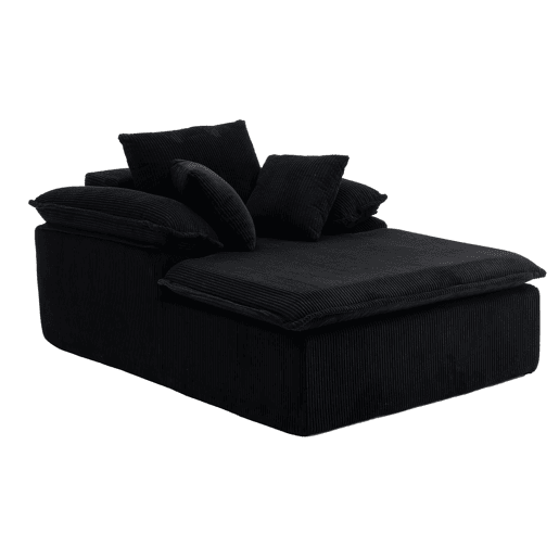 Sofá reclinável 46 cm - design interior, sem estrutura, confortável para leitura, braços largos - Preto