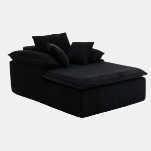 Sofá reclinável 46 cm - design interior, sem estrutura, confortável para leitura, braços largos - Preto