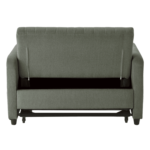 Sofá-cama de 2 lugares - design dobrável, moderno, encosto ajustável, tecido de algodão e linho - Verde militar