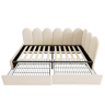 Cama individual 90x200 - com gavetas, estofada, sofá-cama, juvenil e adulto - bege