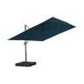 Guarda-sol retangular excêntrico, 3x4m + base com peso 50x50cm Azul esverdeado - 380x259x286 cm