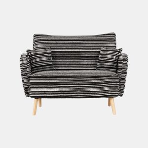 Sofá de 2 lugares - moderno, confortável, com apoios de braços e arrumação - Preto