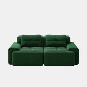 Sofá modular sem estrutura - 2 lugares, moderno, assento profundo, veludo cotelê, cama - Verde