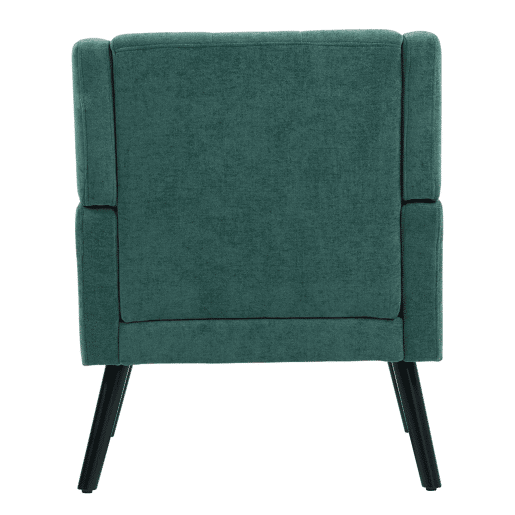 Poltrona estofada média - Estilo Mid-Century, almofada de alta densidade, pernas de madeira - Retro Green