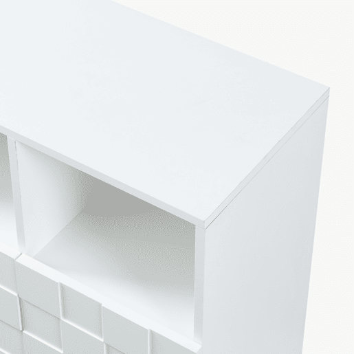 Cómoda alta Bopibobro com 2 portas 6 compartimentos 86x64x36 cm Branco en.casa