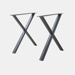 Conjunto de 2 quadros de mesa Klixjö em aço forma de X 72x70x10 cm preto en.casa