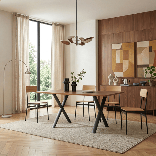 Conjunto de 2 quadros de mesa Klixjö em aço forma de X 72x70x10 cm preto en.casa