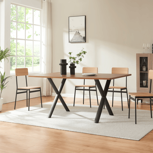 Conjunto de 2 quadros de mesa Klixjö em aço forma de X 72x70x10 cm preto en.casa