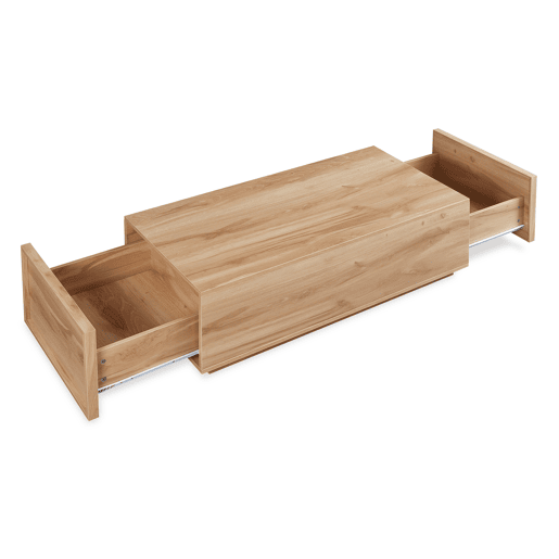 Mesa de centro Turur 2 gavetas MDF 104x50x40 cm aspeto carvalho en.casa