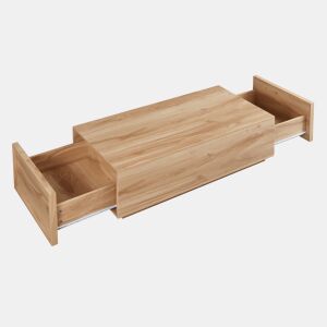 Mesa de centro Turur 2 gavetas MDF 104x50x40 cm aspeto carvalho en.casa