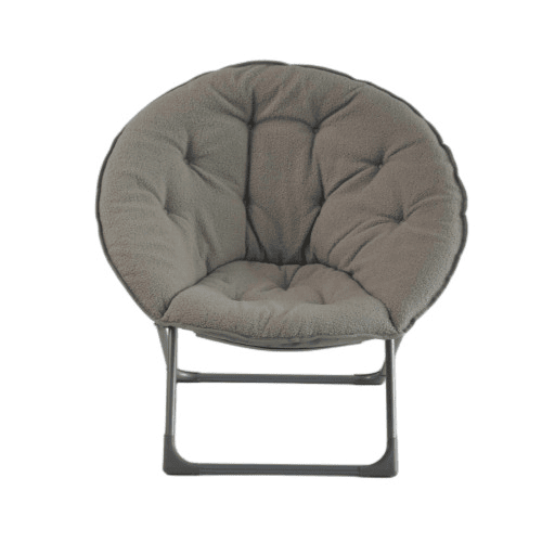 Cadeira dobrável 80 cm - Macia, portátil, para quarto e exteriores - Cinza