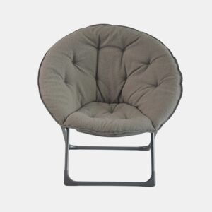 Cadeira dobrável 80 cm - Macia, portátil, para quarto e exteriores - Cinza