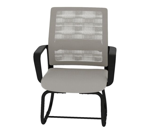 Silla de oficina moderna - estructura metálica, asiento cómodo y suave - gris y negro
