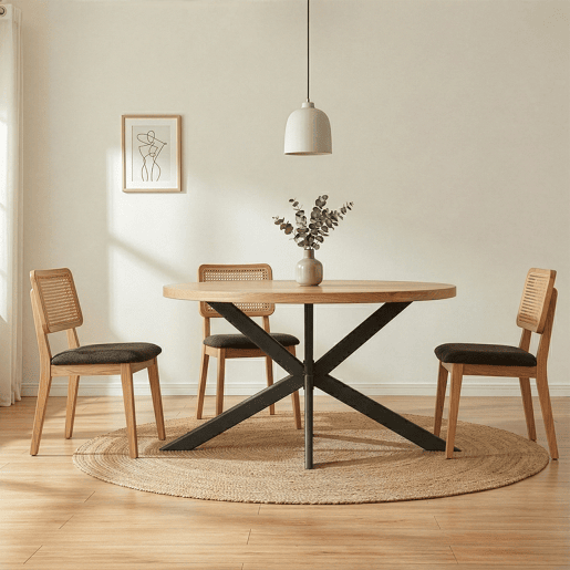 Estrutura de mesa Svallersun plano-oval aço 140x78x72 cm preto en.casa