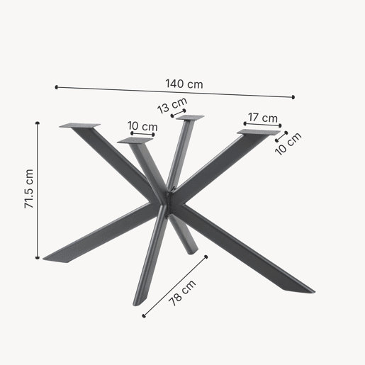 Estrutura de mesa Svallersun plano-oval aço 140x78x72 cm preto en.casa