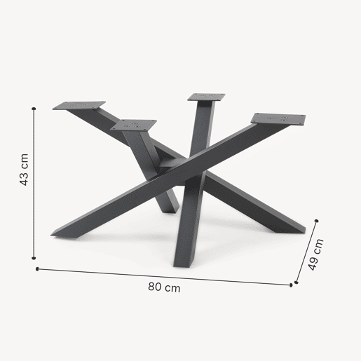 Estrutura de mesa Umala Forma de Estrela aço 80x49x43 cm preto en.casa
