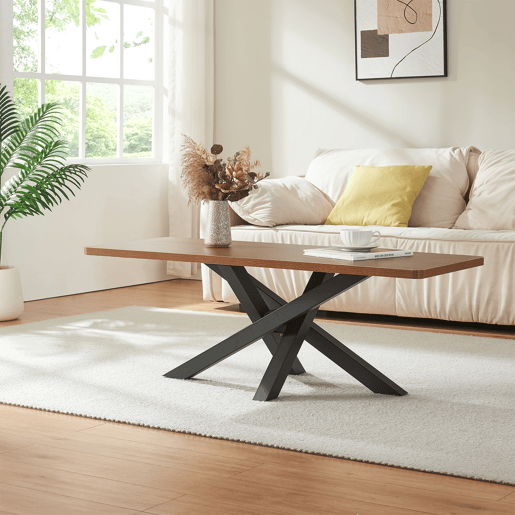 Estrutura de mesa Umala Forma de Estrela aço 80x49x43 cm preto en.casa