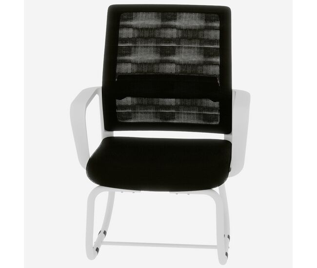 Silla de oficina moderna minimalista - estructura metálica, asiento cómodo - negro/blanco
