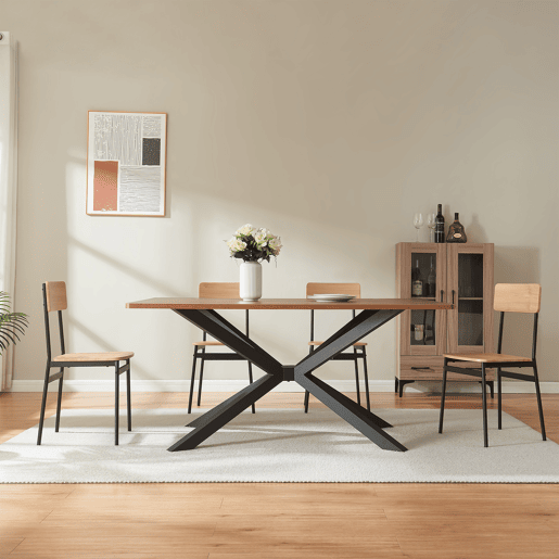 Pés de mesa para mesa de jantar Bemeenel aço 120x75x72 cm preto en.casa