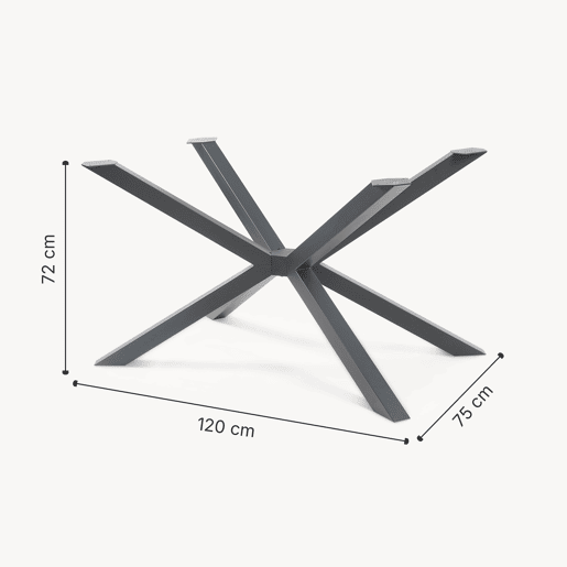 Pés de mesa para mesa de jantar Bemeenel aço 120x75x72 cm preto en.casa
