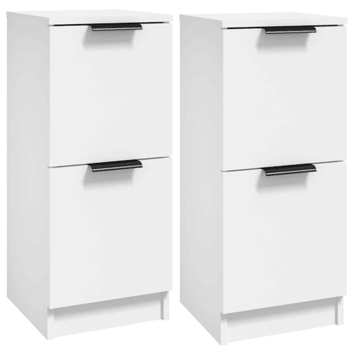 Aparadores - Bufetes - Móveis de apoio 2 pcs 30x30x70 cm madeira processada branco pt5108