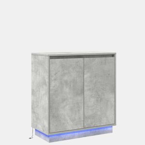 Aparador - Bufete - Móvei de apoio LED Cinzento 71 x 34,5 x 75 cm Madeira processada pt4133