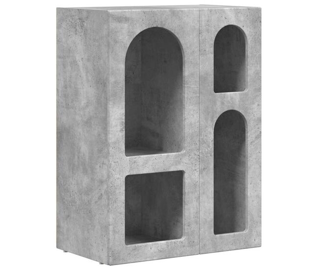 Aparador - mueble de almacenamiento gris concreto 59 x 35 x 80.5 cm madera de ingeniería es4059