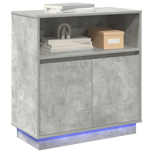 Aparador - Bufete - Móvei de apoio LED Cinzento cimento 71 x 34,5 x 75 cm pt4140