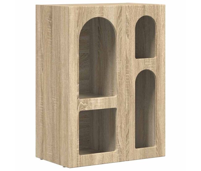 Aparador - mueble de almacenamiento roble sonoma 59 x 35 x 80.5 cm madera de ingeniería es5046